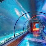 Moderný dizajn akrylového akváriového dlhého tunelu